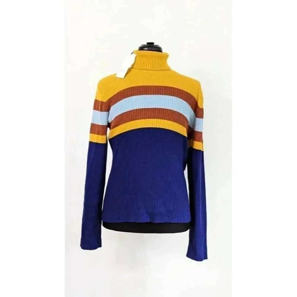 NWT Gucci Men's Wool Multi Striped Turtleneck Sweater Size L (MSRP $980)